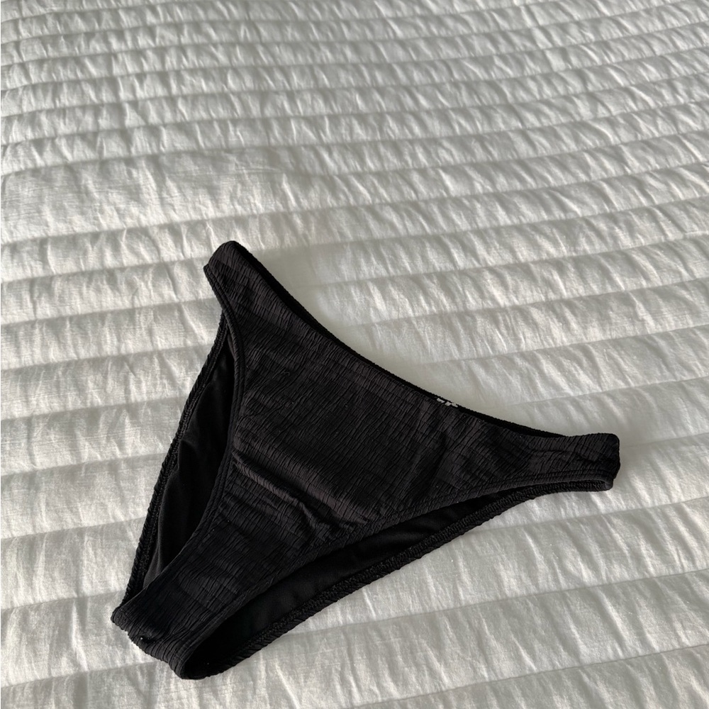 Abercrombie & Fitch Black Ribbed Bikini Bottom